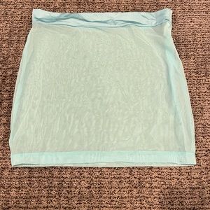 Iheartraves Ice Blue Mesh Mini Skirt